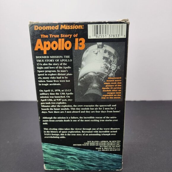 Doomed Mission: Apollo 13 The True Story VHS Tape 1995 - Picture 2 of 3